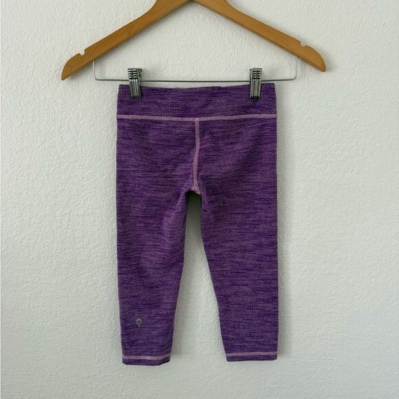 Ivivva by Lululemon Girl's Textured Leggings in Purple Heather - Size 7 - Picture 2 of 4